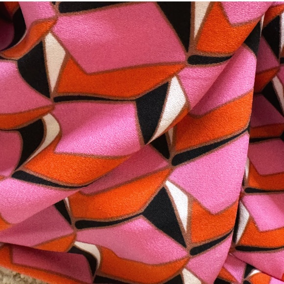 Diane Von Furstenberg X Target Dress Mini Retro Geo Print Pink Orange Black Sz 6 - Picture 11 of 15